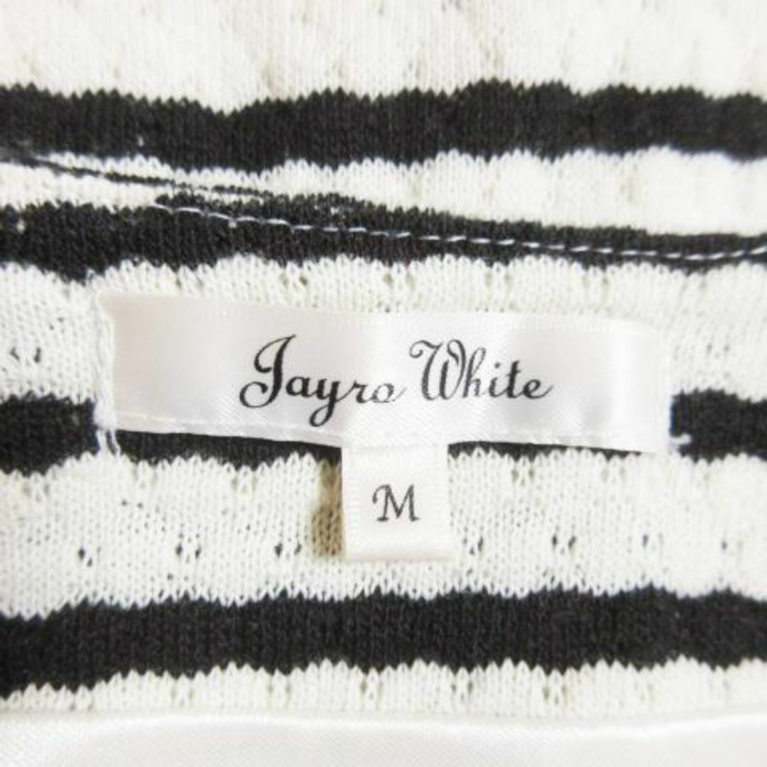 JAYRO White(ジャイロホワイト)のジャイロホワイト ミニワンピース 七分袖 ボーダー M 211025AO11A レディースのワンピース(ミニワンピース)の商品写真