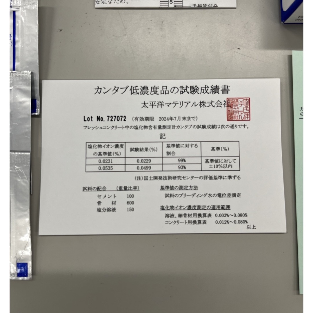 太平洋マテリアル塩分量測定計 カンタブ低濃度品1箱 その他のその他(その他)の商品写真