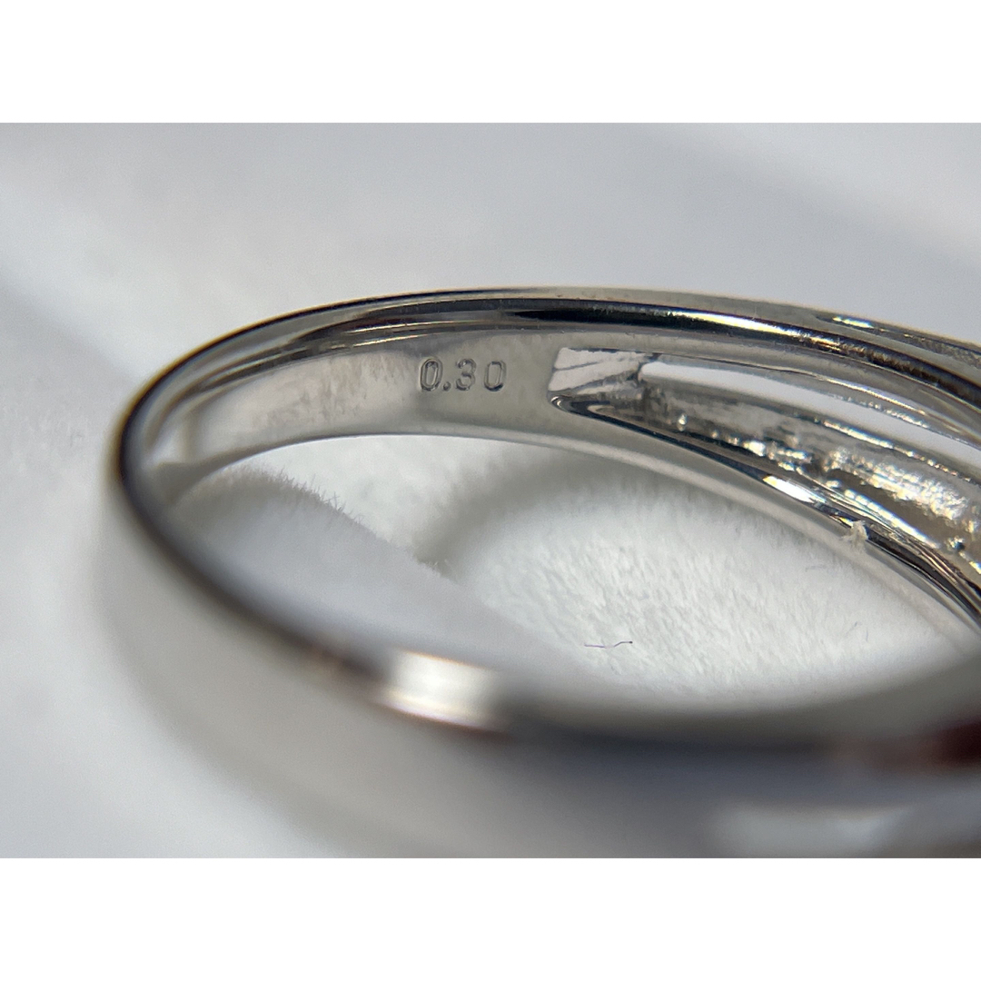 [新品同様]K18WGホワイトゴールド天然ダイヤモンドプリンセスカットリング指輪 レディースのアクセサリー(リング(指輪))の商品写真