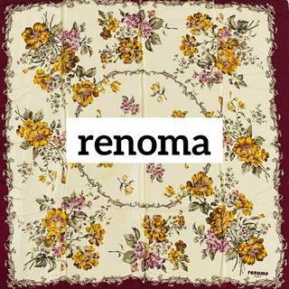 レノマ(RENOMA)の★renoma★ スカーフ 花 シルク ダークレッド(バンダナ/スカーフ)