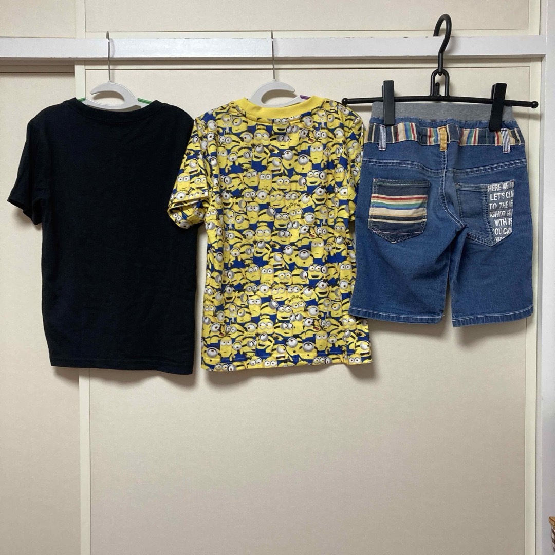 半袖Tシャツ　ミニオン   デニム　ハーフパンツ　130  3点セット　男の子 キッズ/ベビー/マタニティのキッズ服男の子用(90cm~)(その他)の商品写真