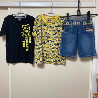 半袖Tシャツ　ミニオン   デニム　ハーフパンツ　130  3点セット　男の子(その他)