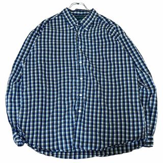 DOCKERS ドッカーズ BD長袖シャツ ブルーチェック US古着 s18(Tシャツ/カットソー(七分/長袖))