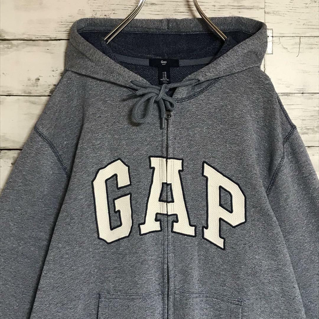 GAP(ギャップ)の【極美品】ギャップ　色落ち加工パーカー　ビッグロゴ　希少カラー　K859 メンズのトップス(パーカー)の商品写真