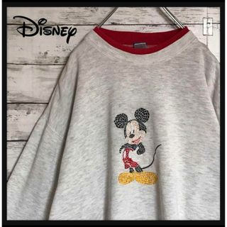 ディズニー(Disney)の【刺繍ミッキー】ディズニー　ビンテージスウェット　太袖　F719R(スウェット)