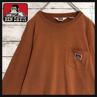 ベンデイビス(BEN DAVIS)の【人気カラー】ベンデイビス  ロゴ入り長袖Tシャツ　ブラウン　F882(Tシャツ/カットソー(七分/長袖))