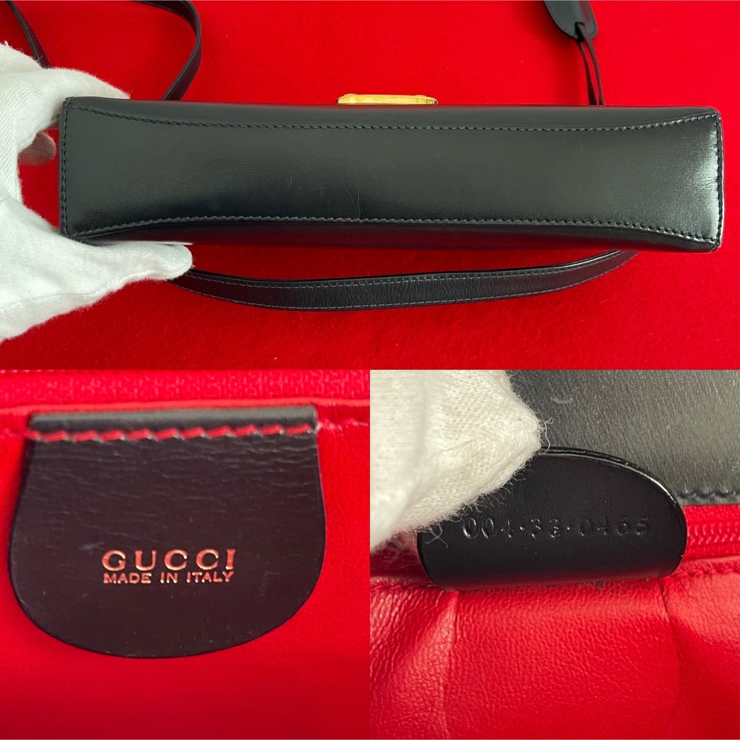 Gucci(グッチ)のGUCCI オールドグッチ　ヴィンテージ  ショルダーバッグ　レザー　黒 レディースのバッグ(ショルダーバッグ)の商品写真