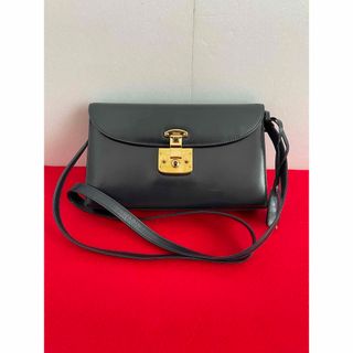 グッチ(Gucci)のGUCCI オールドグッチ　ヴィンテージ  ショルダーバッグ　レザー　黒(ショルダーバッグ)