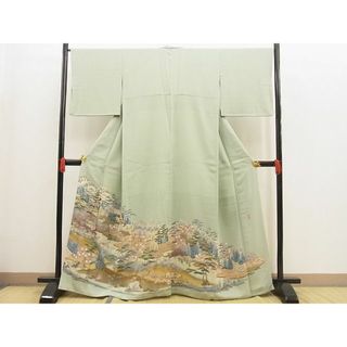 平和屋野田店■豪華色留袖　友禅　作家物　御所解風景花文　逸品　n-ne3522(着物)