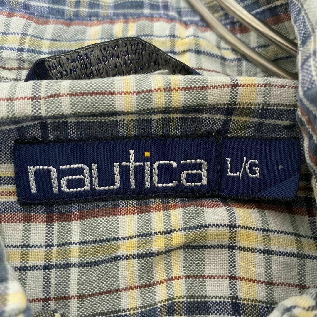 NAUTICA(ノーティカ)のNAUTICA BD長袖シャツ チェック ロゴ刺繍 両胸ポケット s17 メンズのトップス(シャツ)の商品写真