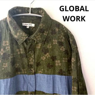 グローバルワーク(GLOBAL WORK)のGLOBAL WORK 長袖シャツ　総柄　花柄　XLサイズ　グローバルワーク(シャツ)