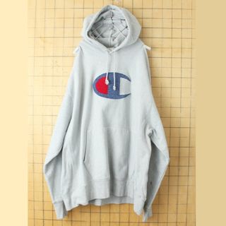 チャンピオン(Champion)のビッグサイズ champion リバースウィーブパーカーグレー 2XL ss49(パーカー)