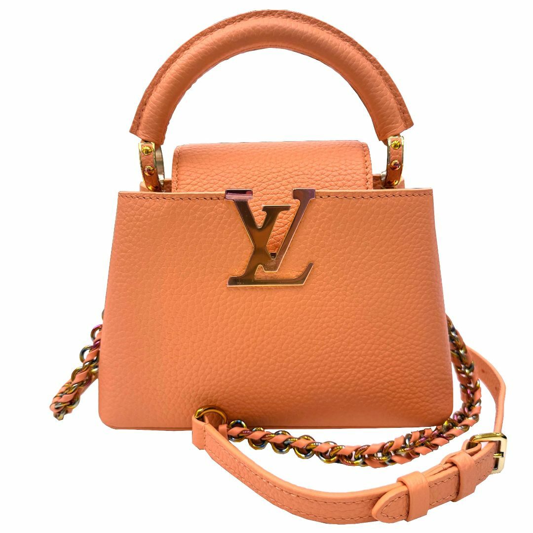 LOUIS VUITTON(ルイヴィトン)のLOUIS VUITTON ルイ ヴィトン カプシーヌ MINI M22606 RFID ICチップ トリヨンレザー ハンドバッグ ショルダーバッグ ピンクオレンジ レザー レディース 現行 ミニ 入手困難 レディースのバッグ(ハンドバッグ)の商品写真