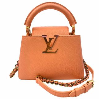 ルイヴィトン(LOUIS VUITTON)のLOUIS VUITTON ルイ ヴィトン カプシーヌ MINI M22606 RFID ICチップ トリヨンレザー ハンドバッグ ショルダーバッグ ピンクオレンジ レザー レディース 現行 ミニ 入手困難(ハンドバッグ)