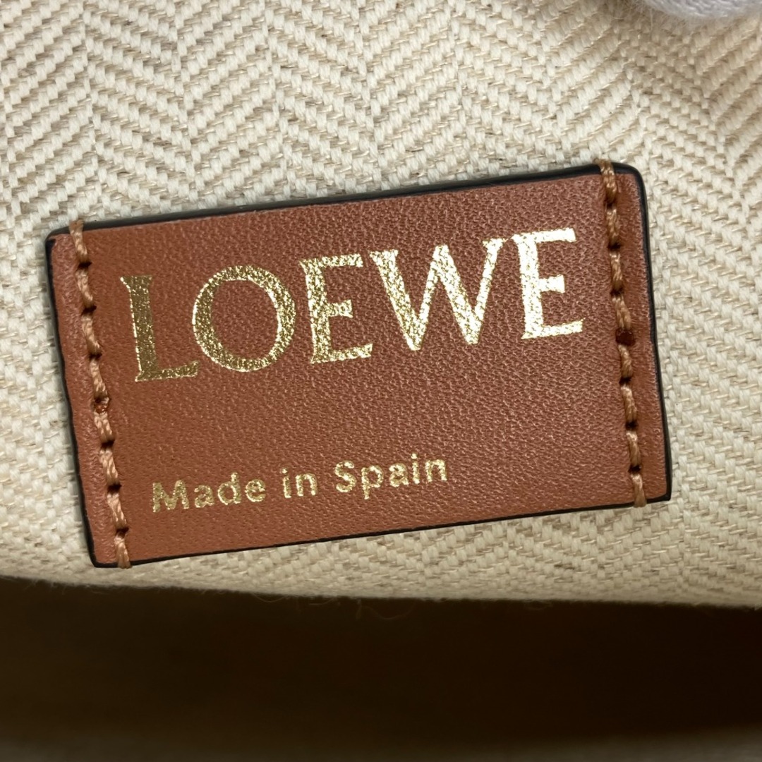 LOEWE(ロエベ)のロエベ LOEWE オブロング ポーチ アナグラム ジャカード セカンドバッグ カバン クラッチバッグ キャンバス/レザー エクリュ/タン ベージュ×ブラウン 新品同様 メンズのバッグ(セカンドバッグ/クラッチバッグ)の商品写真