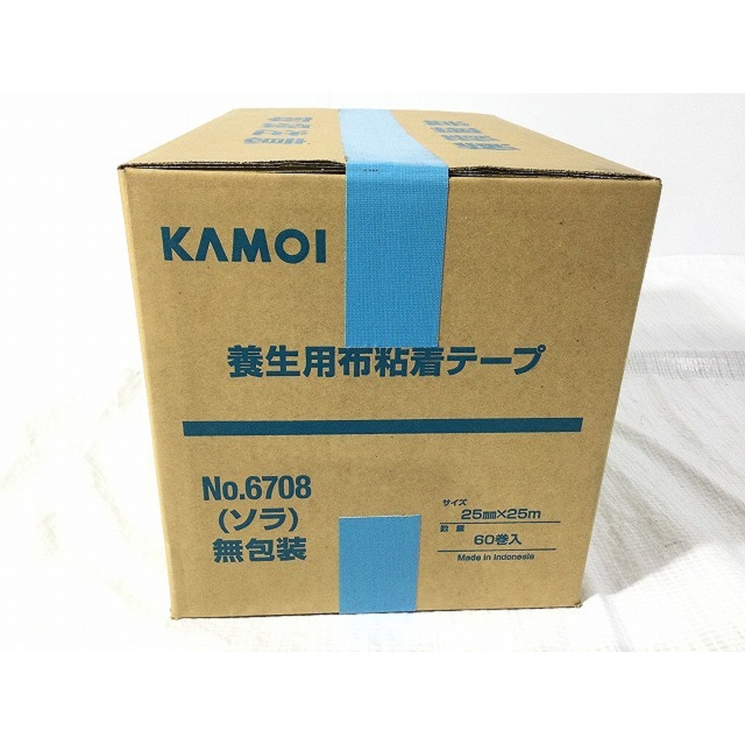 ☆未使用☆ KAMOI カモイ 養生用布粘着テープ 25mm 25m 60巻入 ソラ無包装 水色 NO.6708 カモ井加工紙株式会社 88092 自動車/バイクのバイク(工具)の商品写真