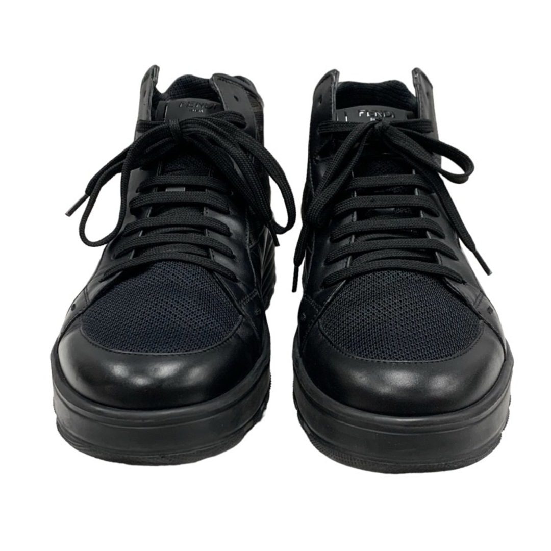 FENDI(フェンディ)のフェンディ FENDI スニーカー ハイカットスニーカー 靴 シューズ ズッカ ロゴ ファブリック レザー ブラック ブラウン メンズ メンズの靴/シューズ(スニーカー)の商品写真