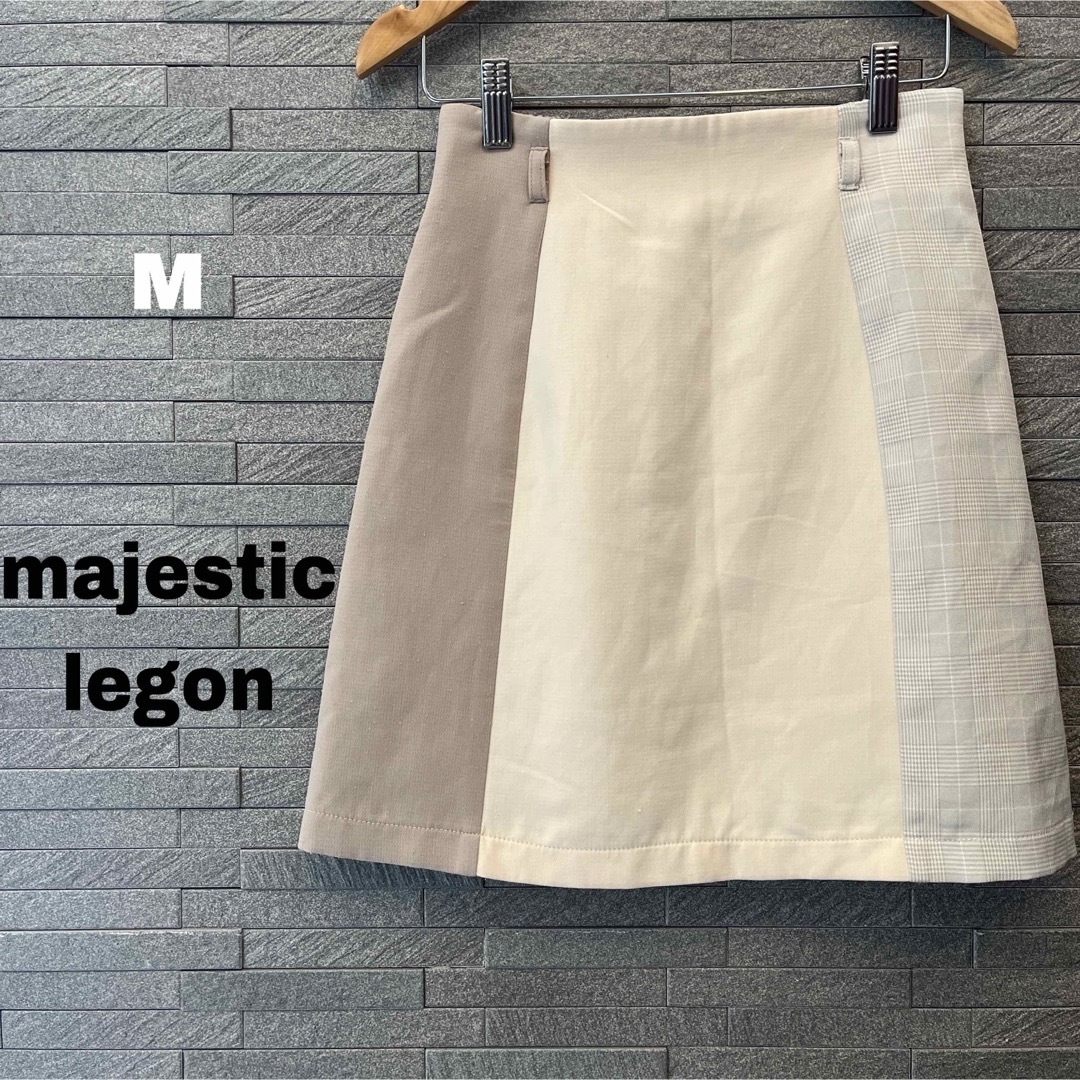 MAJESTIC LEGON(マジェスティックレゴン)のマジェスティックレゴン 3カラー 台形 ミニスカート ベルト無　M 春　ミニスカ レディースのスカート(ミニスカート)の商品写真