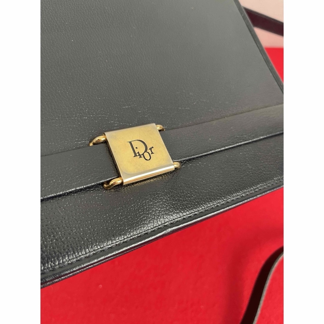 Christian Dior(クリスチャンディオール)のクリスチャンディオール　ヴィンテージ  ショルダーバッグ　レザー　黒 レディースのバッグ(ショルダーバッグ)の商品写真