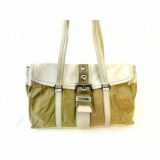 プラダ(PRADA)のプラダ ハンドバッグ ■ BR2418 ベージュ ナイロン アイボリー レザー バッグ PRADA レディース □6C イ100(ハンドバッグ)