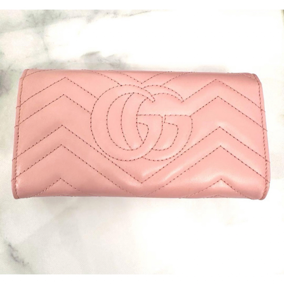 Gucci(グッチ)の新品　GUCCI グッチ GGマーモント 長財布　ウォレット　ピンク レディースのファッション小物(財布)の商品写真