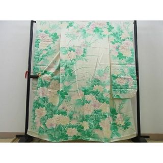 平和屋野田店■豪華振袖　銀駒刺繍　牡丹　暈し染め　銀彩　やまと誂製　逸品　n-cw1087(振袖)