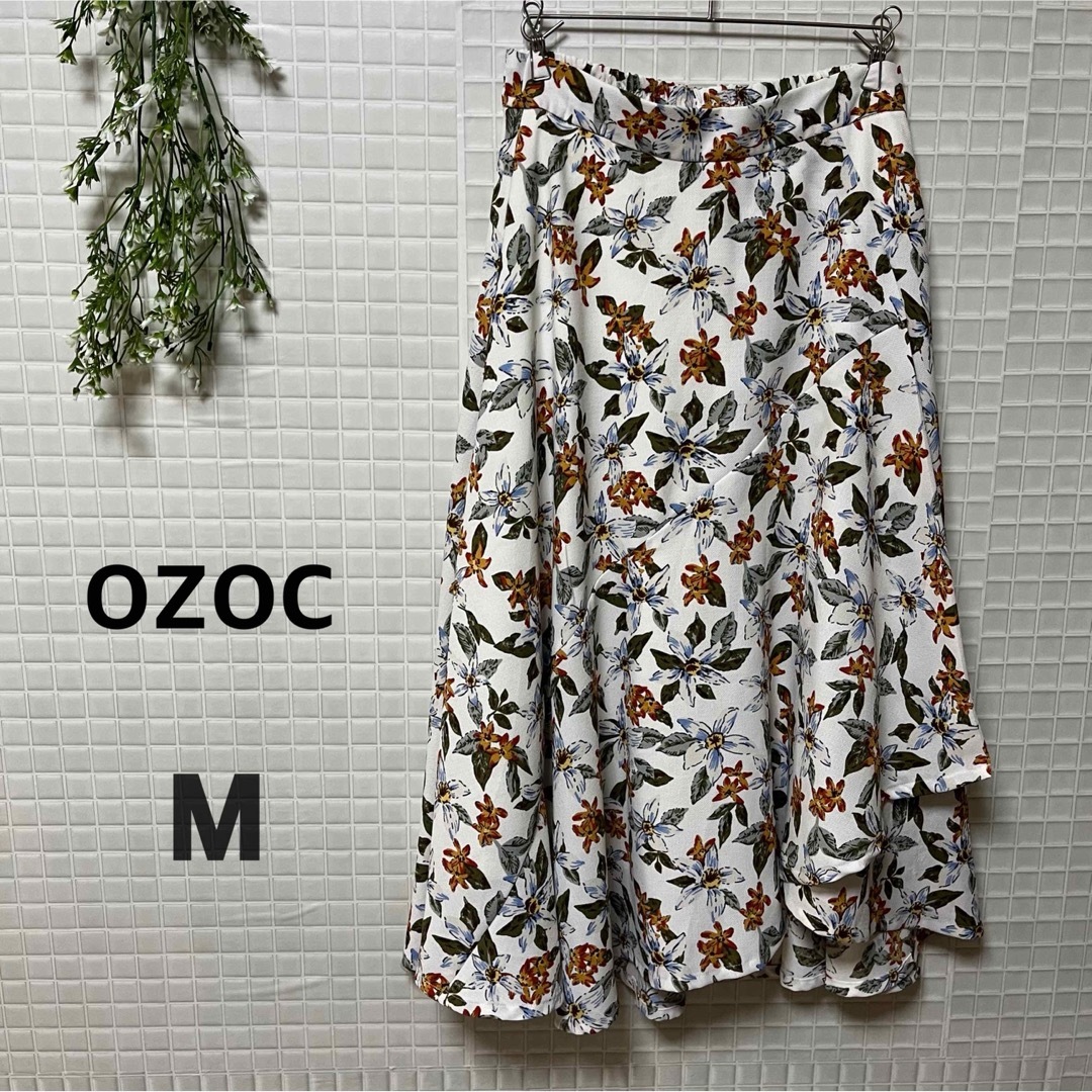 OZOC(オゾック)のozoc  花柄　花柄　イレギュラーヘムスカート レディースのスカート(ひざ丈スカート)の商品写真