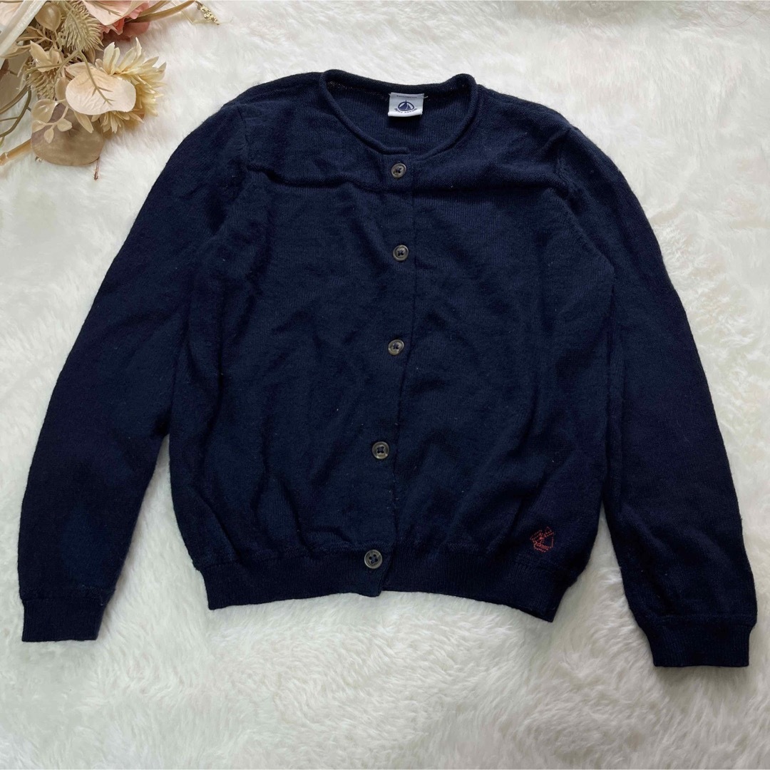 PETIT BATEAU(プチバトー)のプチバトー　コットン×ウール　カーディガン　ニット　セーター キッズ/ベビー/マタニティのキッズ服女の子用(90cm~)(カーディガン)の商品写真