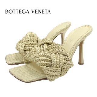 ボッテガヴェネタ(Bottega Veneta)の未使用 ボッテガヴェネタ BOTTEGAVENETA リド サンダル ミュール 靴 シューズ イントレチャート ラフィア ベージュ(サンダル)