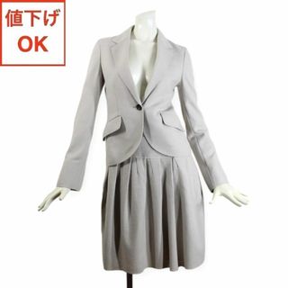 アンタイトル(UNTITLED)の08【美品】アンタイトル スカートスーツ 1 ライトベージュ S フェルト 秋冬(スーツ)