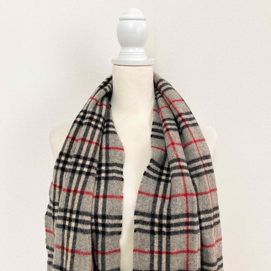 BURBERRY(バーバリー)のBurberry バーバリー　マフラー　ストール　ノバチェック　ウール　グレー レディースのファッション小物(マフラー/ショール)の商品写真