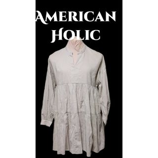 AMERICAN HOLIC - アメリカンホリックティアードギャザーチュニックフリー新品タグ付ベージュ