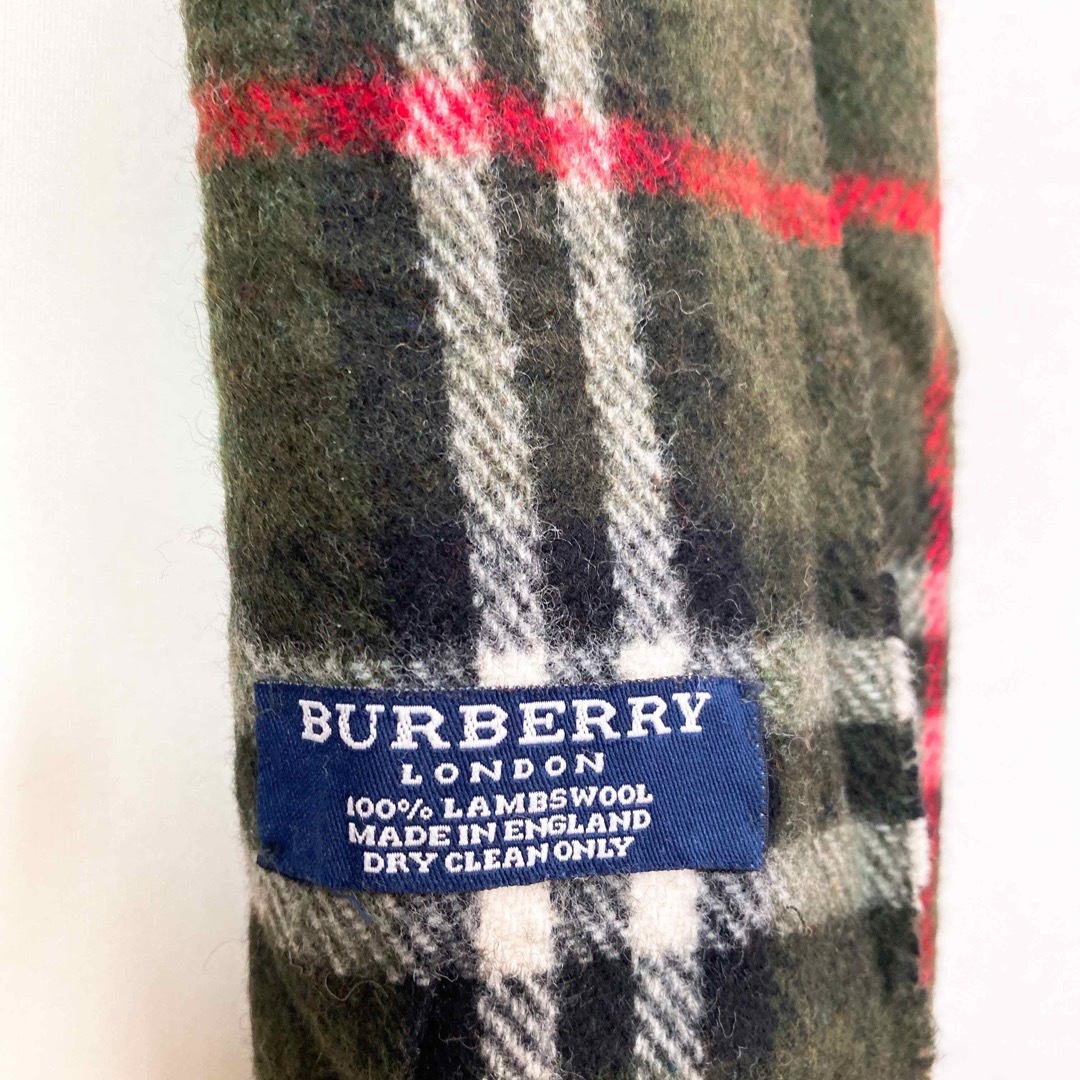 BURBERRY(バーバリー)のBurberry バーバリー　マフラー　ストール　ノバチェック　ウール　緑色 レディースのファッション小物(マフラー/ショール)の商品写真