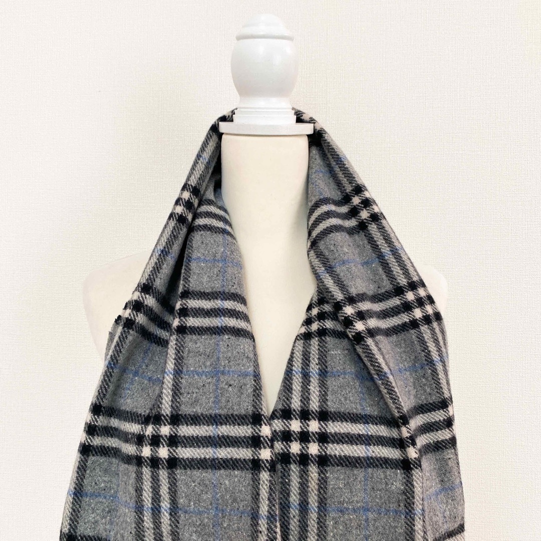 BURBERRY(バーバリー)のBurberry バーバリー　マフラー　ストール　ノバチェック　ウール　グレー レディースのファッション小物(マフラー/ショール)の商品写真