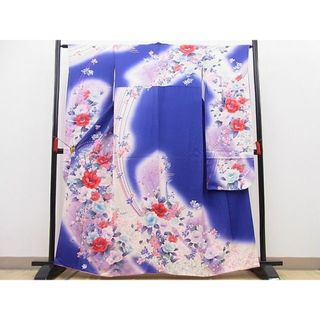 平和屋野田店■豪華振袖　孔雀草花文　暈し染め　逸品　n-pk5662(振袖)