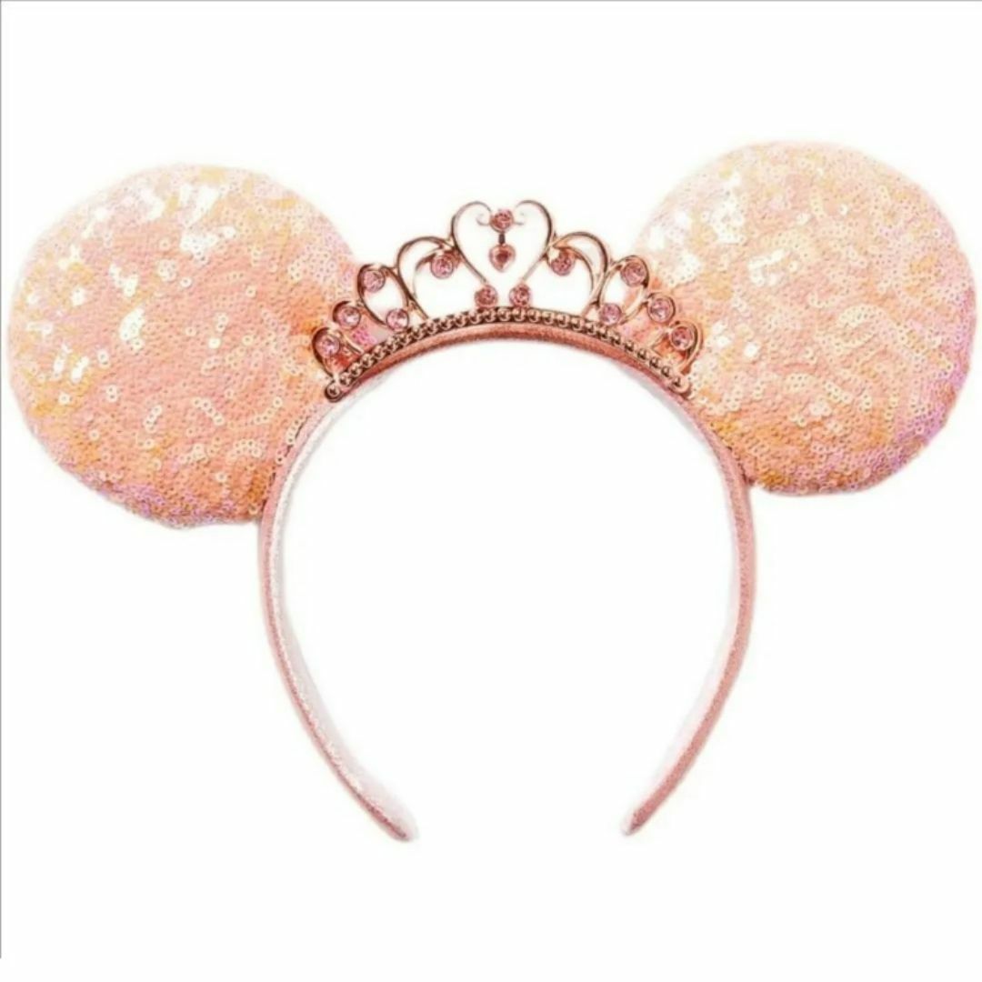 Disney(ディズニー)の【海外限定】プリンセス　ティアラ　ピンクスパンコールカチューシャ★ レディースのヘアアクセサリー(カチューシャ)の商品写真