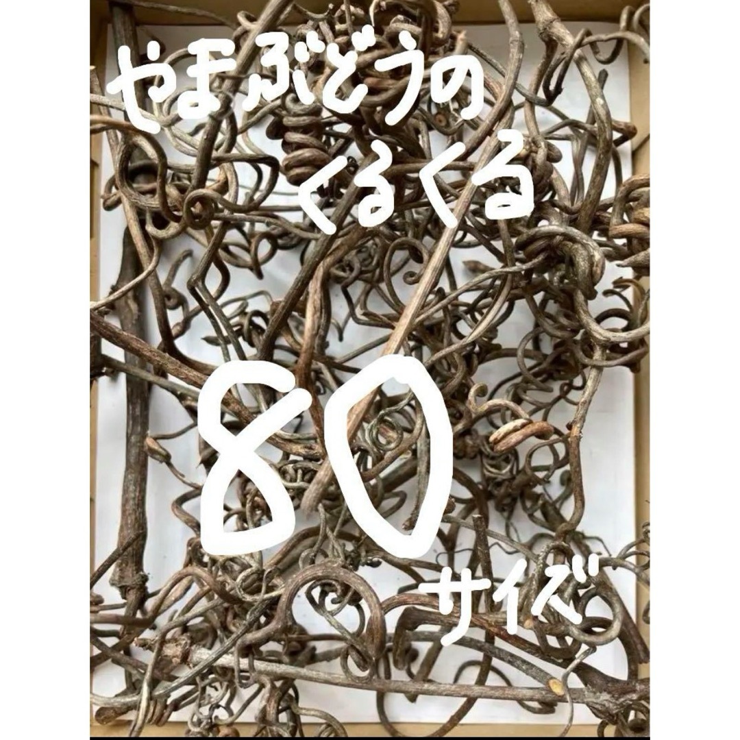 岩手県産山葡萄の蔓のくるくる★80サイズ★ハンドメイド★ドライフラワー ハンドメイドの素材/材料(各種パーツ)の商品写真