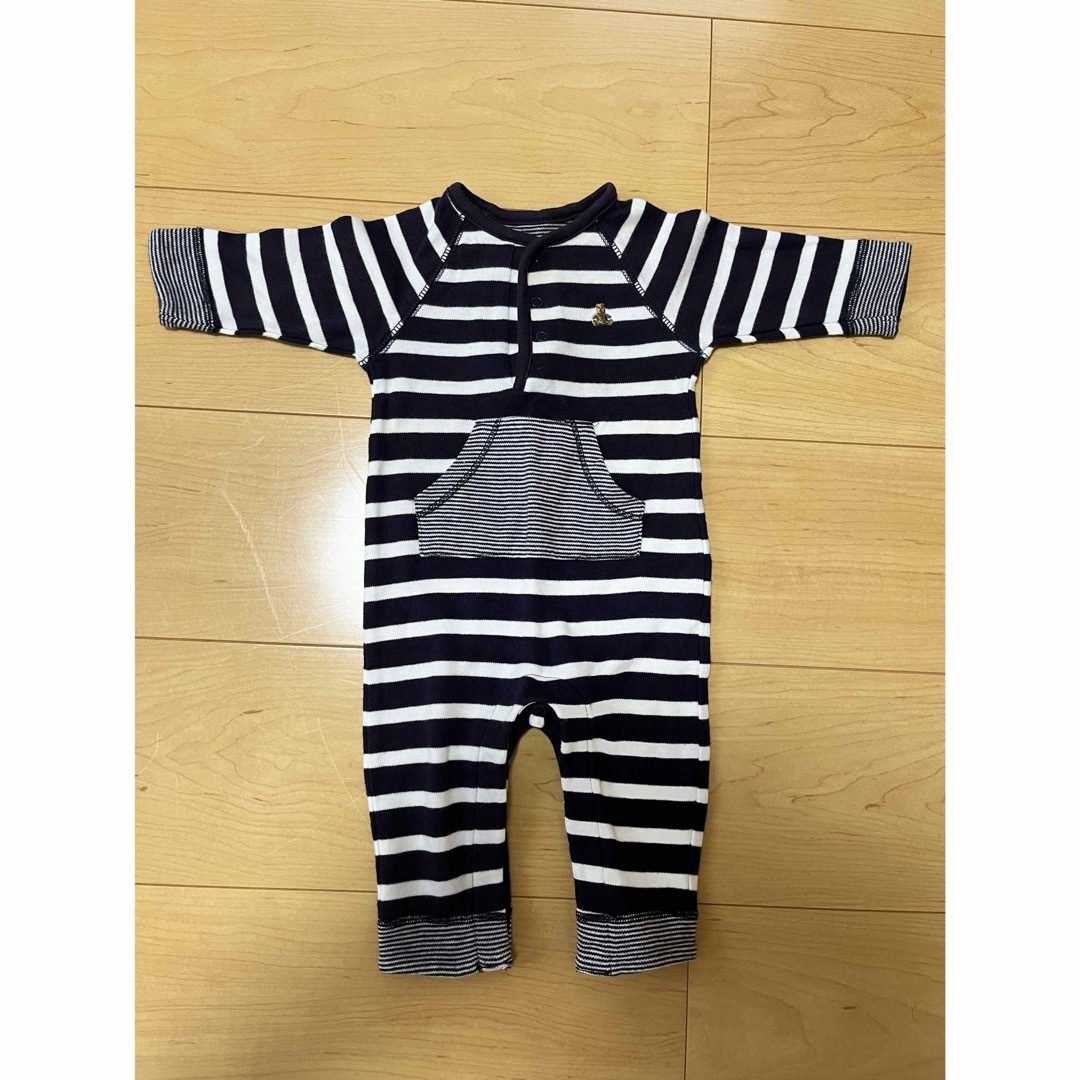 babyGAP(ベビーギャップ)のbabyGap ベビーギャップ ロンパース カバーオール ボーダー 60 キッズ/ベビー/マタニティのベビー服(~85cm)(ロンパース)の商品写真