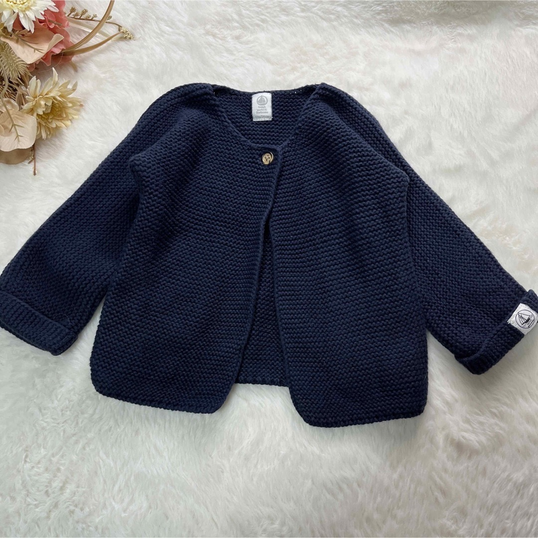 PETIT BATEAU(プチバトー)のプチバトー　ボレロカーディガン　コットンニット キッズ/ベビー/マタニティのベビー服(~85cm)(カーディガン/ボレロ)の商品写真