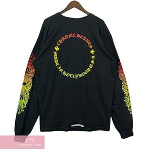 クロムハーツ(Chrome Hearts)のCHROME HEARTS Back Grad Circle Logo L/S Tee クロムハーツ バックグラデーションサークルロゴロングスリーブTシャツ 長袖カットソー ロンT ポケT バックプリント 袖CHクロスプリント ブラック サイズM【240326】【中古-B】【me04】(Tシャツ/カットソー(半袖/袖なし))