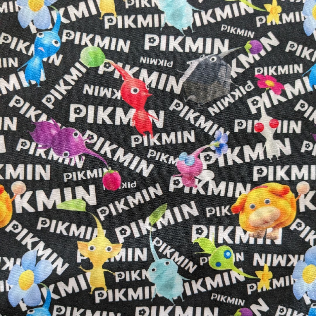 ハンドメイド　体操服袋　お着替え袋　巾着袋　ピクミン(PIKMIN)✕BK ハンドメイドのハンドメイド その他(その他)の商品写真