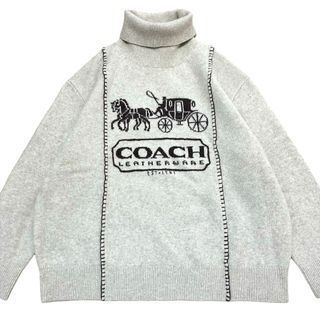 コーチ(COACH)のコーチ ニット セーター ホースアンドキャリッジ ベージュ M(ニット/セーター)