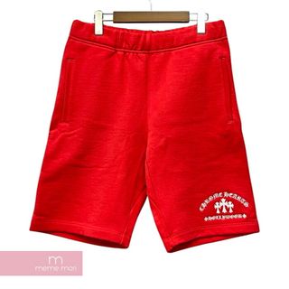 クロムハーツ(Chrome Hearts)のCHROME HEARTS Y NOT Cemetery Cross Sweat Shorts クロムハーツ ワイノットセメタリークロススウェットショーツ ショートパンツ ハーフパンツ ロゴ刺繍 King Taco キングタコ シルバープレート レッド サイズS【240326】【新古品】【me04】(スラックス/スーツパンツ)