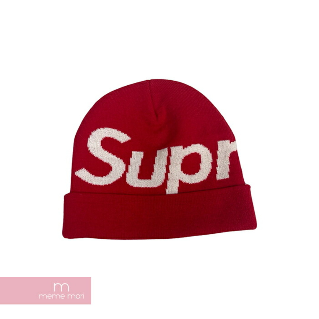 Supreme(シュプリーム)のSupreme Big Logo Beanie シュプリーム ビッグロゴビーニー ニット帽 ニットキャップ レッド×ホワイト 【240326】【中古-A】【me04】 メンズの帽子(ニット帽/ビーニー)の商品写真