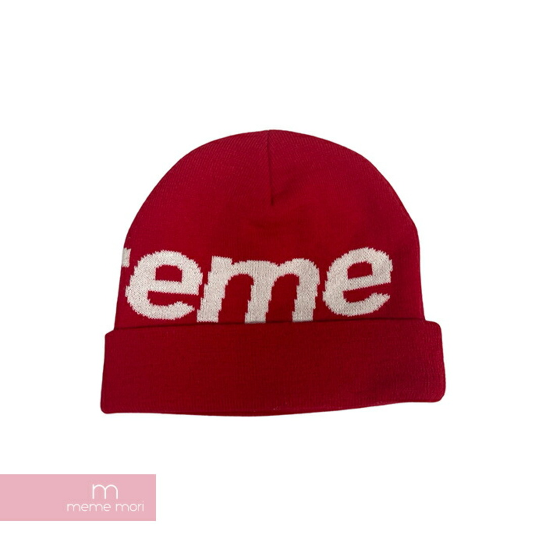 Supreme(シュプリーム)のSupreme Big Logo Beanie シュプリーム ビッグロゴビーニー ニット帽 ニットキャップ レッド×ホワイト 【240326】【中古-A】【me04】 メンズの帽子(ニット帽/ビーニー)の商品写真