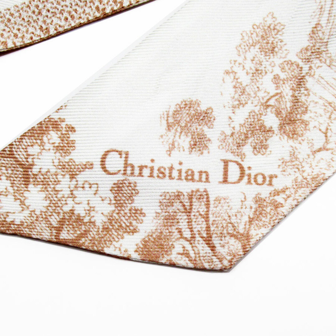 Christian Dior(クリスチャンディオール)のクリスチャンディオール Christian Dior スカーフ リボンスカーフ シルク ライトブラウン系 レディース 送料無料【中古】 t19225a レディースのファッション小物(バンダナ/スカーフ)の商品写真