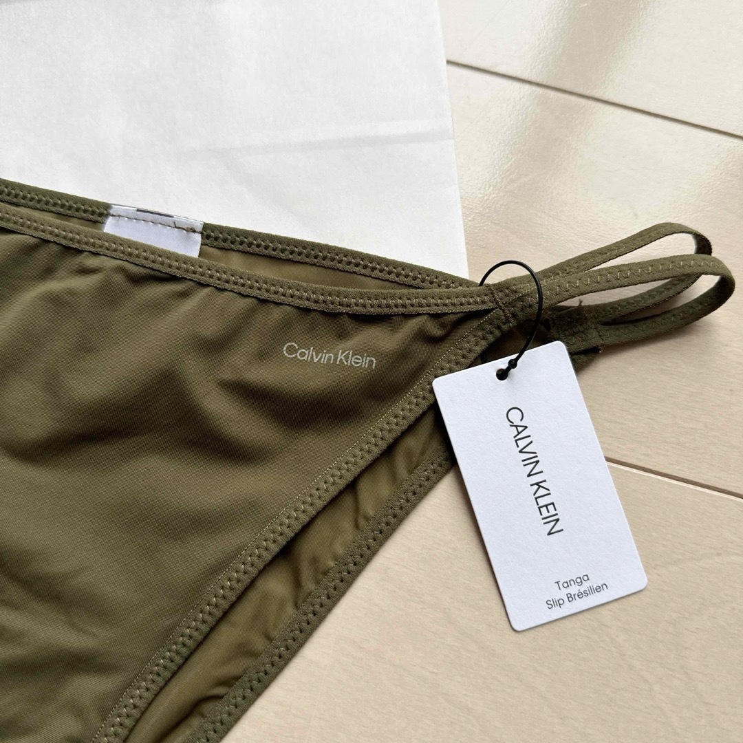 Calvin Klein(カルバンクライン)のカルバンクライン 下着 ショーツ タンガ ビキニ 速乾 パンツ XS S カーキ レディースの下着/アンダーウェア(ショーツ)の商品写真