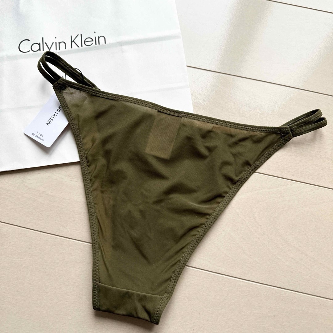 Calvin Klein(カルバンクライン)のカルバンクライン 下着 ショーツ タンガ ビキニ 速乾 パンツ XS S カーキ レディースの下着/アンダーウェア(ショーツ)の商品写真