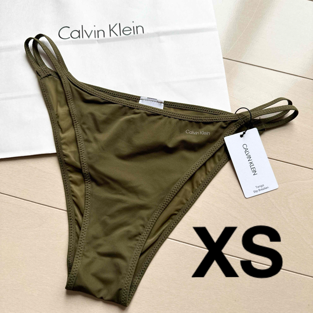 Calvin Klein(カルバンクライン)のカルバンクライン 下着 ショーツ タンガ ビキニ 速乾 パンツ XS S カーキ レディースの下着/アンダーウェア(ショーツ)の商品写真