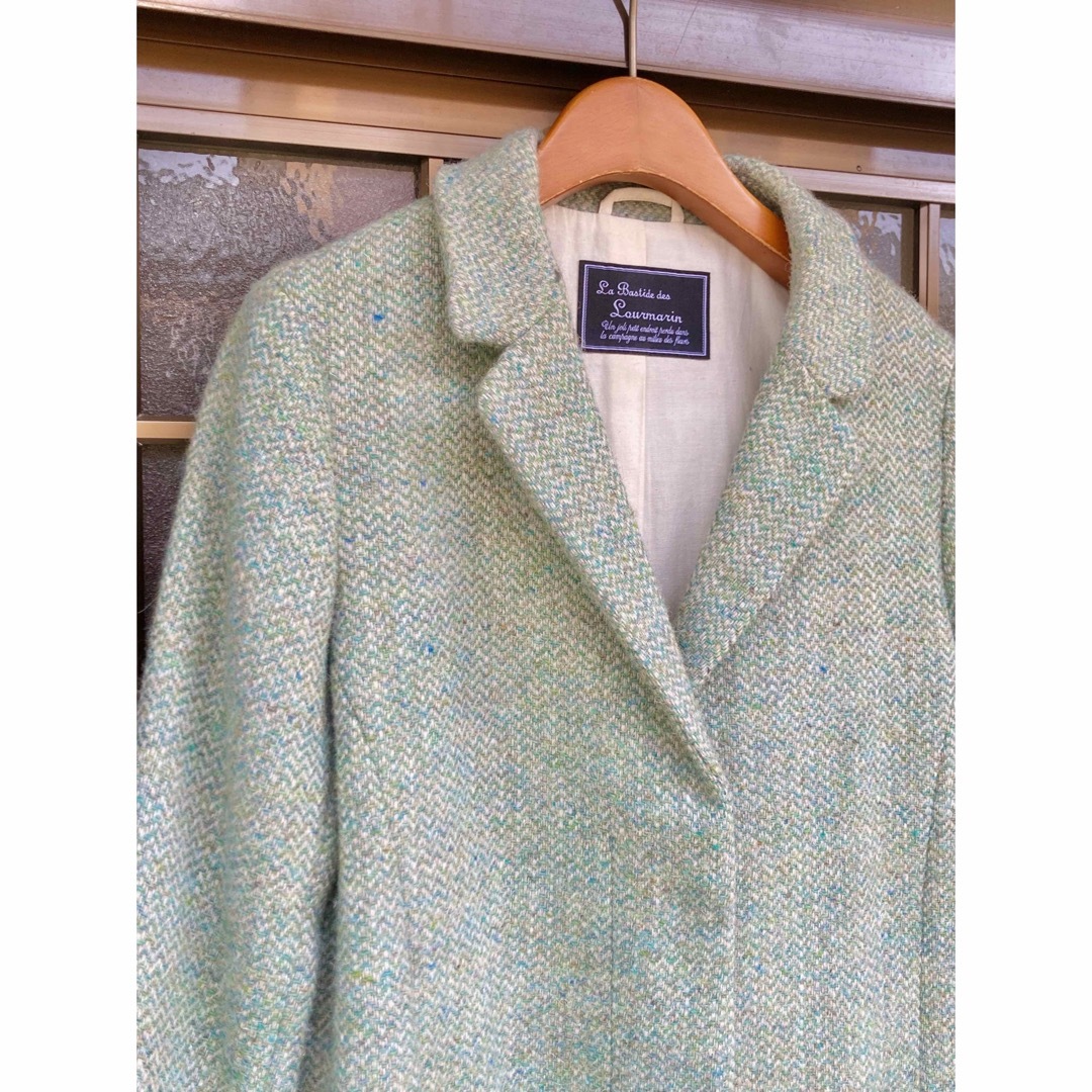 Harris Tweed(ハリスツイード)のHarris Tweed レア ミントグリーン チェスターコート レディースのジャケット/アウター(チェスターコート)の商品写真